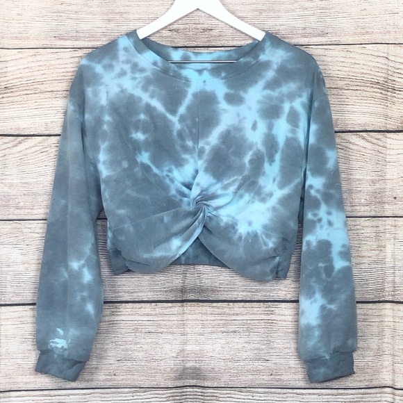 Boutique | Cropped Tie Dye Twist Sweater - Picture 2 of 4
